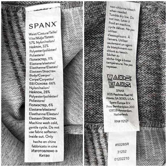 Spanx Seamless Sculpt Leggings Shapewear in Spacedye Cloudy Grey Large NWT - Picture 7 of 13